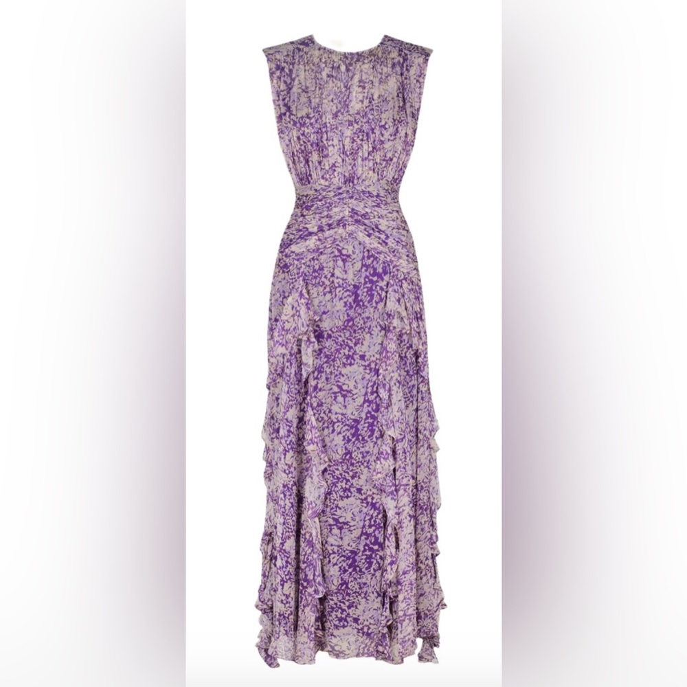 Shona Joy Purple Aurier Round Neck Sleeveless Maxi Dress
